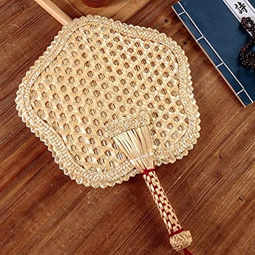 AMOSFUN FAN FAN TOM DOLIGNATIVO DOBRILHANTES FAIRAIS NATURAIS- Fã de trigo de trigo de trigo idosos Summer Summer Natural Hand