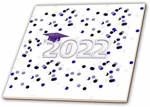 Imagem 3drose de tampa de graduação e diploma em 2022, confete, roxo - azulejos