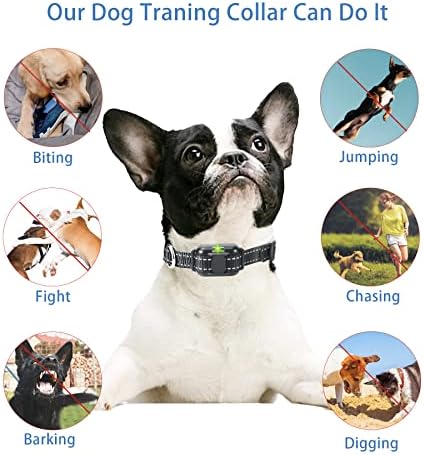 Colar de treinamento para cães com colar de choque remoto e de cachorro com bipe, vibração, modos estáticos, trava do teclado, faixa