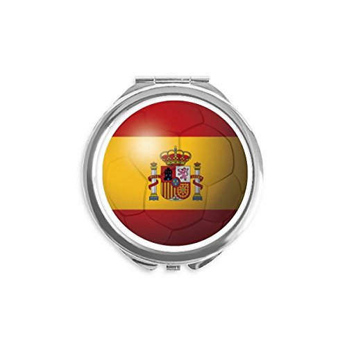 Espanha Nacional de futebol de futebol de bandeira Mão compacta espelho redondo vidro portátil de bolso