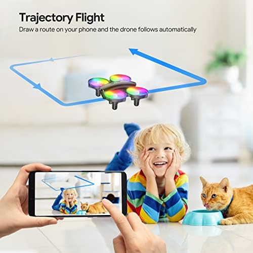 Tomzon A23W Drone com câmera 1080p, Mini LED Kids Drone com arremesso para ir, rotação de alta velocidade e flip 3D, drone para crianças