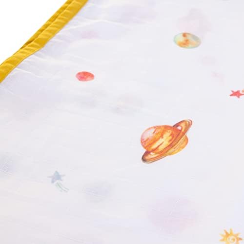 Cubs Organic Cotton Muslin Baby Blanket - 2 camadas - Gots Certified - Lightweight - Breathable - Planeta Design - Perfeito para chuveiros de bebê Aniversários do Dia das Mães e outros dias especiais