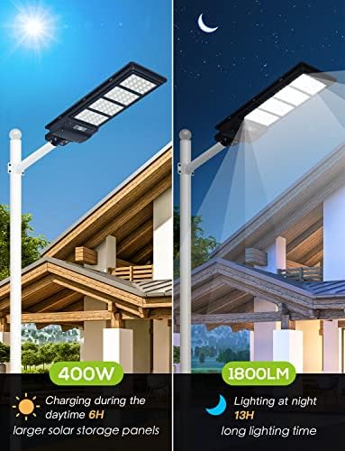 QSECY Solar Street Light, Dusk to Dawn Solar Lights Sensor de movimento ao ar livre, IP65 Luzes de inundação solar à prova