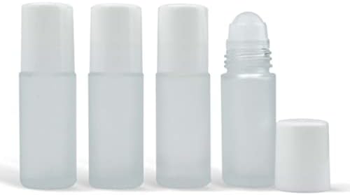Grand Parfums de vidro fosco de vidro fosco grande garrafas recarregáveis ​​com tampas de plástico brancas brilhantes 1,0