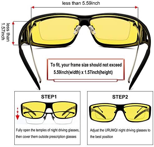 Visão noturna de urumqi Os óculos de condução se encaixam em óculos para homens, mulheres, anti -brilho polarizado, óculos HD