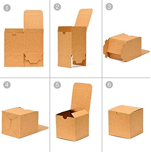 Caixas de presente de Mesha Brown 5x5x3.5 '', 25 PC Pequenas caixas de presente recicláveis ​​com tampas para proposta de dama de honra,