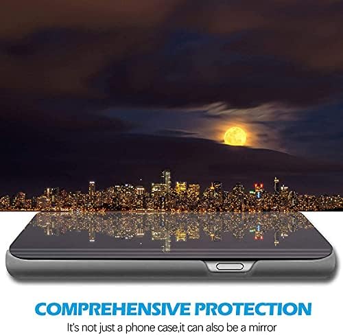 Para o Samsung Galaxy S23 Ultra Caso Clear View Makeup Mirror Flip Tampa, Caixa de telefone Ultra 5G Galaxy S23 com Casos de Proteção