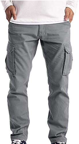 calças casuais masculinas do LCECCY WORK Use Segurança de Combate 6 bolso calças cheias de moda de moda confortável de carga