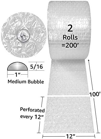Rolo de bolha uffice 200 'x 12 de largura - bolhas médias 5/16 WRAP para embalagem