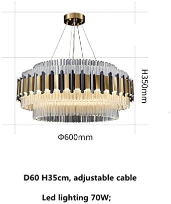 ZSEDP Sala de estar iluminação de brilho de vidro Luzes pendentes de vidro preto e ouro Aço inoxidável Lâmpada de hall dependência