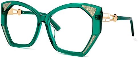 ZeoLool Retro de tamanho grande espesso de óculos de bloqueio de luz azul geométrica para mulheres de proteção UV400 Eyewear Routh ZOP01957