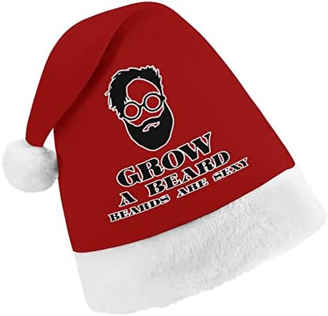 Grow A Beard Christmas Hat Hat Soft Pray Cap Beanie Funny para Festa Festiva de Ano Novo de Natal