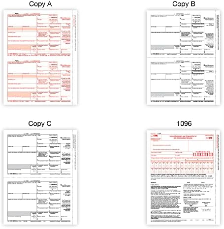 Office Depot® Brand 1099-MISC Formulários e envelopes de imposto a laser, 4 partes, 2-1/2 x 11, pacote de 10 conjuntos de formulários