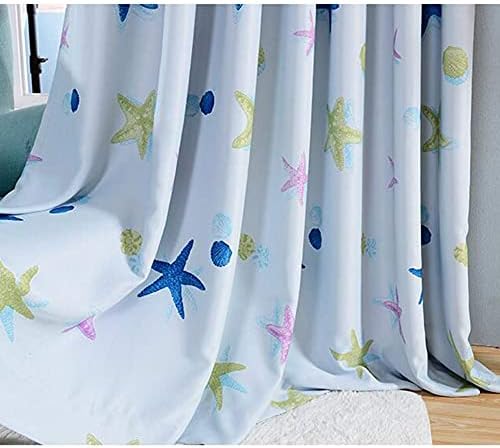 FQrongsp Drapes Crianças de Blackout Cretans, cortinas de estrelas do desenho animado para meninos e meninas, 2 painéis/azul/w140xl260cm