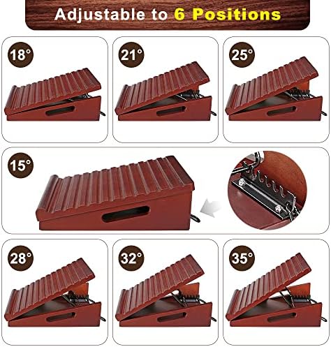 Belelabel Professional Wooden Slant Board, placa de inclinação de 7 níveis ajustável e maca de panturrilha, tábua de trecho