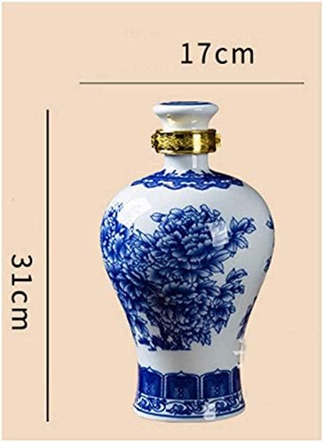 GFDJ Sculpture Blue e White Porcelan Bottle Ceramic Bottle vazio de boca pequena focas domésticas chinesas de vinho vazio frasco