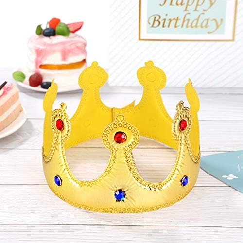 Toyvian sereia decorações de aniversário Tiara Birthday Hat, 1pcs Golden King Crowns Costume Headwear