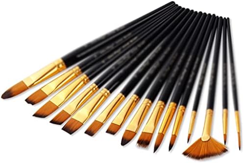 N/A 15pcs/pincel de óleo de óleo acrílico saco de saco de pintura aquarela pincel materiais artesanato artesanato alça