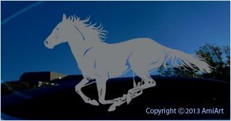Adesivo de decalque de cavalo X-large cada cavalo de cavalo 14,6 x 8,4 imagens espelhadas voltadas para a esquerda e cinza-cinza belo cavalos de corrida vinil para o trailer de caminhão de carro laptop de janela de parede