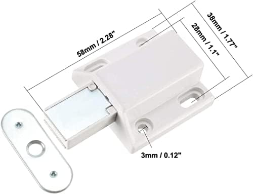 KIANSLA PORTA BLOCKS SUFURCINGMAP de 5-8mm Porta de vidro Touch Magnetic Touch Catch trava de trava de plástico branco com grampo 2 conjunto
