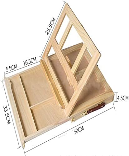 TJLSS Cavalé de mesa de madeira ajustável com gaveta de armazenamento, armazenamento de rack de esboço premium para artistas