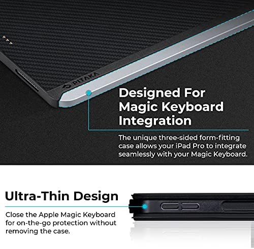Caso magnético Pitaka e fólio para 2022/2020 iPad Air 5th/4th Generation [Caso Magez 2] Stand Tri -Fold com despertar/estojo