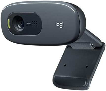 Logitech C270 HD Webcam, 720p, Chamada de vídeo HD Widescreen, correção de luz, microfone de redução de ruído, para Skype, FaceTime, Hangouts, WebEx, PC/Mac/Laptop/MacBook/Tablet - Black