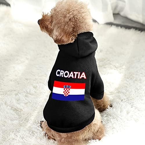 Capuz de cães da bandeira croata croácia com capuz com suginador de chapéu moletom com capuz engraçado impressão para cães e gatos