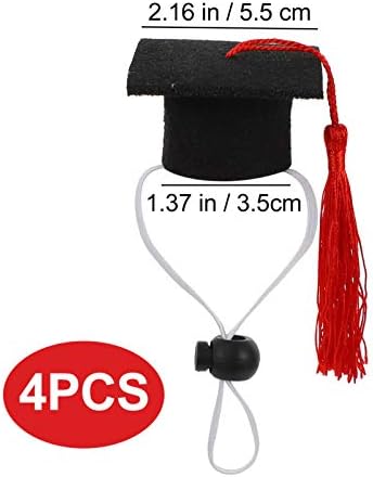 Acessórios de graduação pretyzoom 4pcs Capinho de graduação de animais de estimação com chapéu de graduação de graduação para