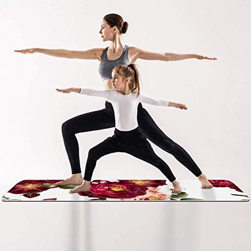 Djrow Roses Padrão Yoga Mat Natural Pilates Exercício Treino de borracha Yoga MAT ECO AMICIONAL DE GYM