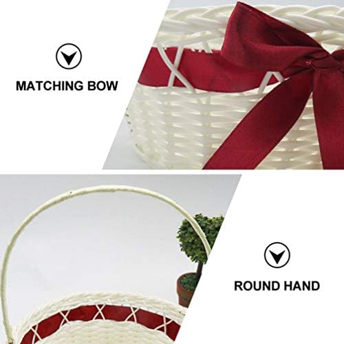 AMOSFUN FLOR Basket Girl para cestas de vime Floral Rustic Laundry Weddings Wedding Jute Tared Casket com Handle Wedding