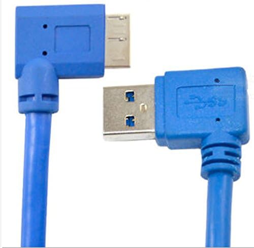 30cm USB 3.0 Um homem de 90 graus deixado para micro B ângulo reto de sincronização de dados curtos e carregamento
