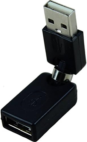 Qonia Black USB 2.0 Male to USB Adaptador de ângulo de rotação feminino