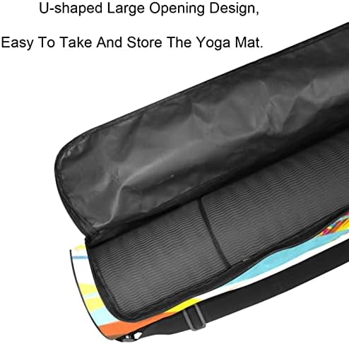 Bolsa de tapete de ioga ratgdn, abstrato colorido bagunça de ioga transportadora de tapete de ioga full-zip yoga saco de transporte com alça ajustável para homens