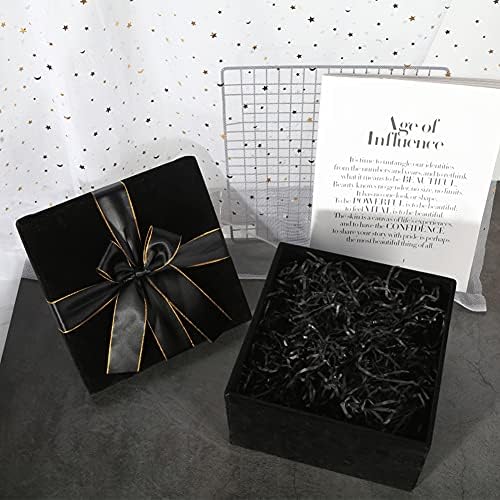 Johouse 2pcs Caixas de presente quadradas, caixas de presente luxuosas pretas de veludo caixas de presente com tampas para