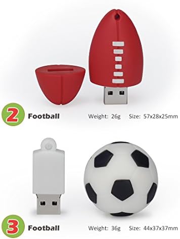 Leizhan 16 GB fofo USB flash drive 3 pacote, esporte em forma de bola USB 2.0 Memória do computador Stick Pendrive Flash Disk Jump Drive