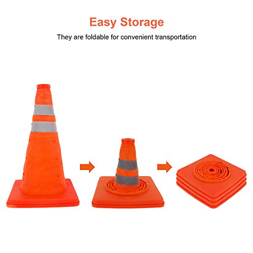 Cones de tráfego BBMI, 3 pacote de 15,8 polegadas cones de tráfego, colapsa cone de segurança de design, cone de estacionamento à prova
