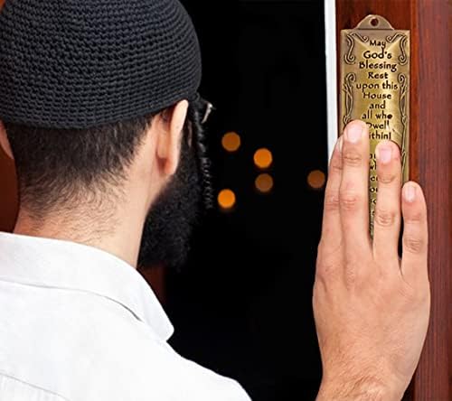 Conjunto de 3 mezuzah - mezuzah com rolagem para a porta, judeu mitzvah porta mezuzah case metal mezuza placa, presentes