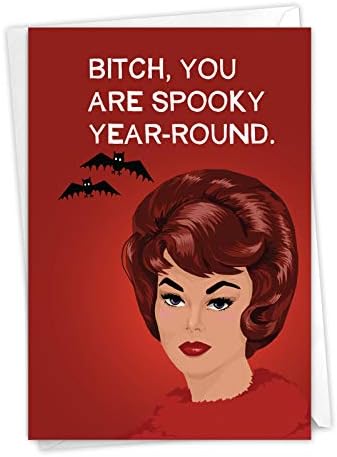 Nobleworks - Cartão engraçado de Halloween para mulheres - humor para mulheres adultas, hilariante saudação de Bluntcard com