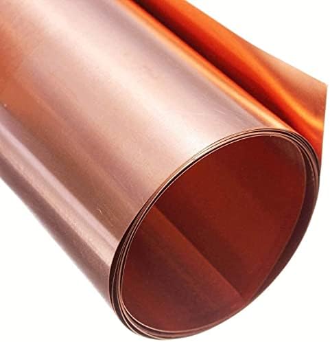 Folha de cobre Yiwango Folha de cobre Metal 99,9% Cu Placa de folha Superfície lisa 0. 05mmx200mmx1m Placa de bronze