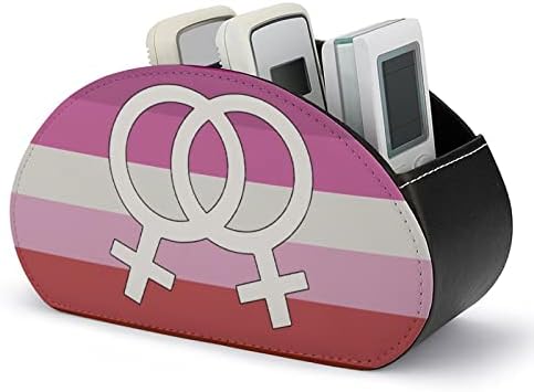 Bandeira do orgulho lésbica PU PU CAIL DE CONTROLE REMOTO Caixa de armazenamento do organizador de mesa com 5 compartimentos