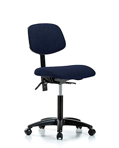 LABTECH ASSENTO LT42418 Cadeira de bancada média, tecido, base de nylon - rodízios, preto