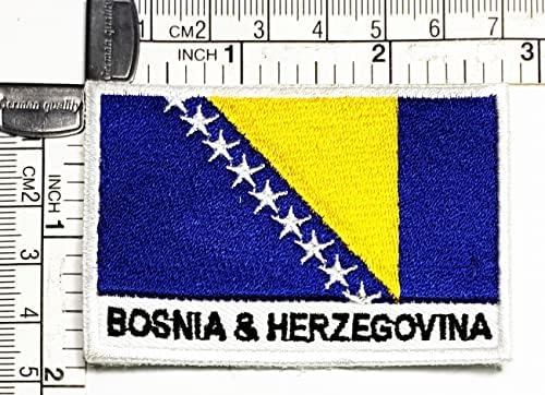 Kleenplus 1,7x2,6 polegada. Bósnia e Herzegovina Patch Tactical Squance Shape Shape Bandeira bordada Patches Country Bandy Borderyer Craft Decoration Clothing