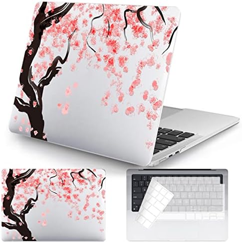 Sesok compatível com o novo MacBook Air de 13 polegadas de 13 polegadas 2022 A2681, tampa de concha dura de plástico transparente com tampa do teclado para MacBook Air M2 Caso 13.6 2022, Cherry Blossoms