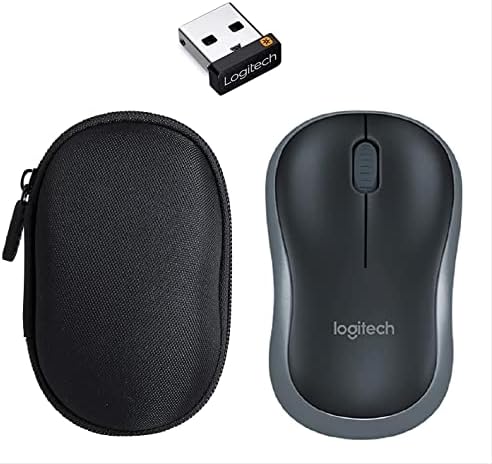 Vexko Bundle Logitech Wireless Computer Mouse M185 com Nano USB Receptor Unificador Plus Protetive Mouse Holder Travel