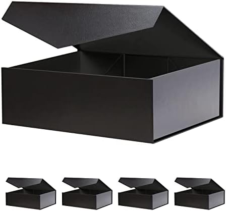 Jinguan 5 caixas de presente com fitas, caixas de presente magnéticas roxas brilhantes para presentes, caixas de proposta de dama
