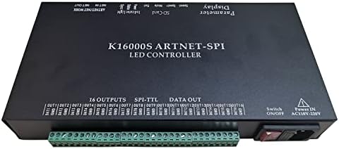 Controlador de LEDs de Clautop K16000s Programável Madrix Artnet Online Online Offline AC110V-220V 16.384 Pixels Luz de cartão SD endereçável para WS2812B WS2811 UCS1903 RGB Lights Strip Multicolor Clau-K-16000
