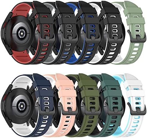Ghfhsg 20mm de ponta de silicone de ponta curva de 20 mm para Galaxy Watch 4 Classic 46 42mm Strap Watch4 44 40mm Repollo de substituição Bandana