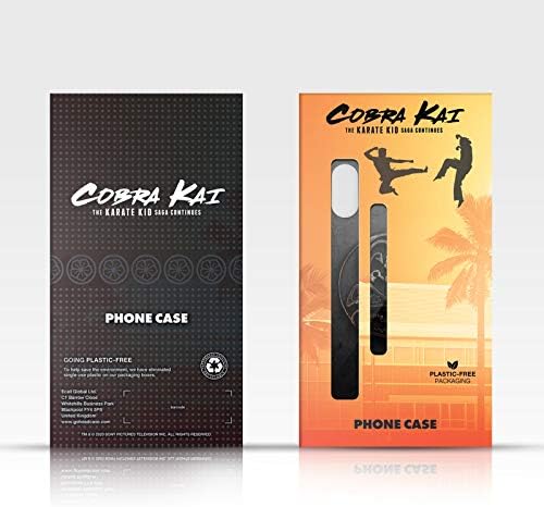 Caixa de cabeça projeta oficialmente licenciado Cobra Kai Metal Logo Graphics Leather Book Carteira Capa compatível com