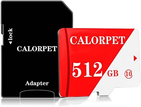 Cartão TF 512 GB, cartão de memória com adaptador de cartão, velocidade de leitura até 80 Mb/s, velocidade de gravação até